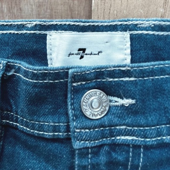 7 FOR ALL MANKIND EASY SLIM CARGO Women’s Zip Hem Denim Jeans sz 27 NWT - Picture 4 of 14
